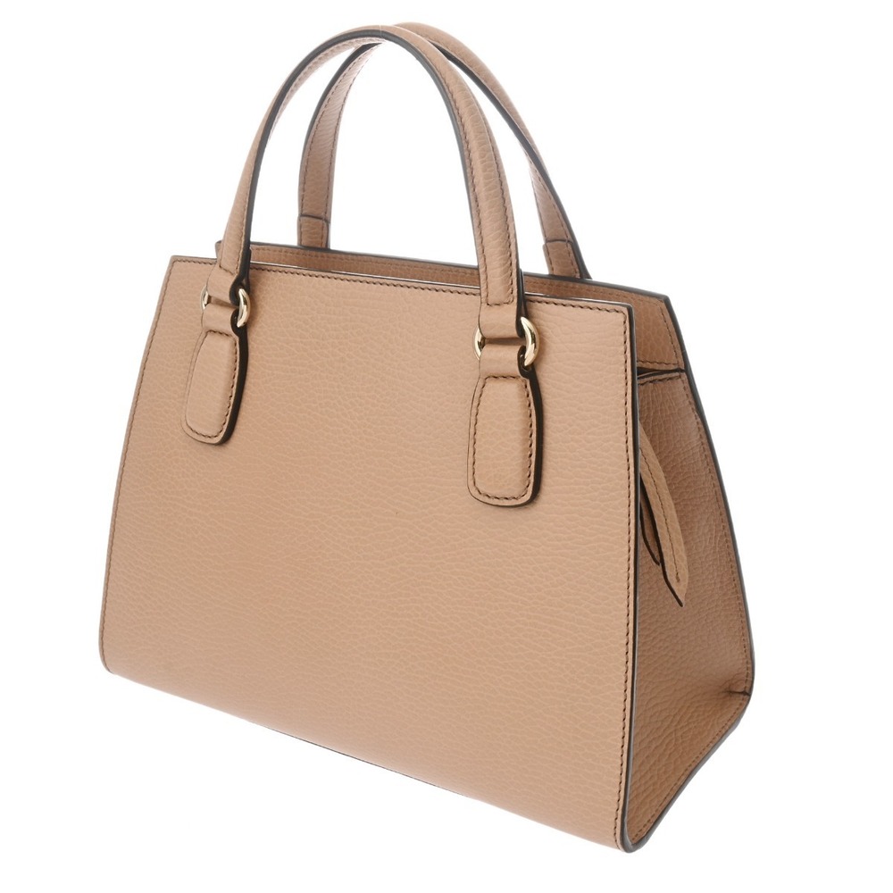 GUCCI Soho Interlocking Beige Tan Calfskin Handbag - Picture 2 of 10